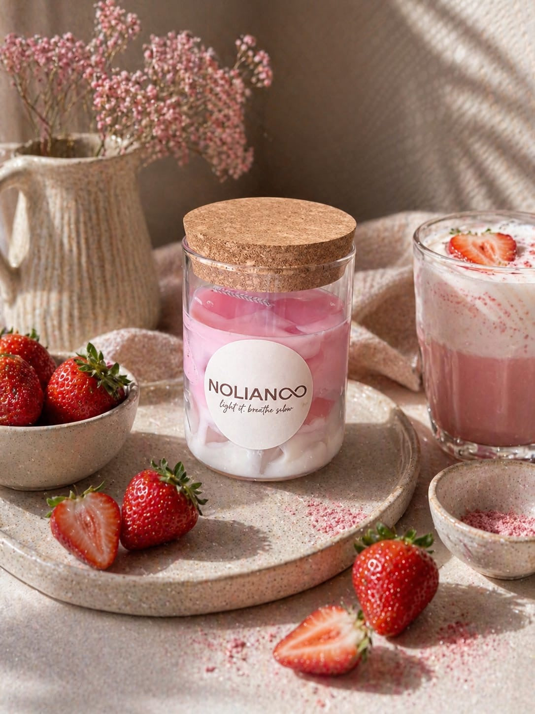 Bougie Matcha Fraise — Édition Limitée